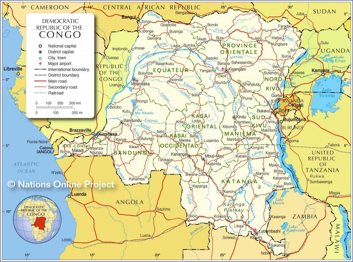 რუკა დემოკრატიული რესპუბლიკა კონგოს